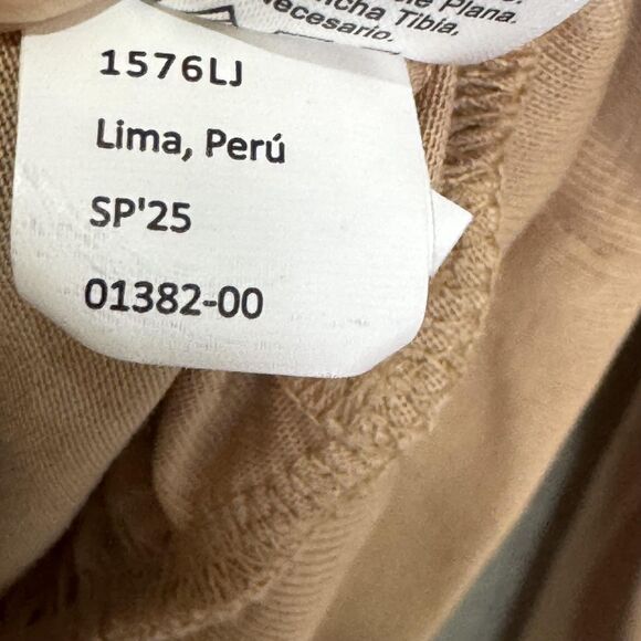 Nation Los Angeles Top Womens Small Tan Button Front Cardigan Pima Cotton - Picture 9 of 9